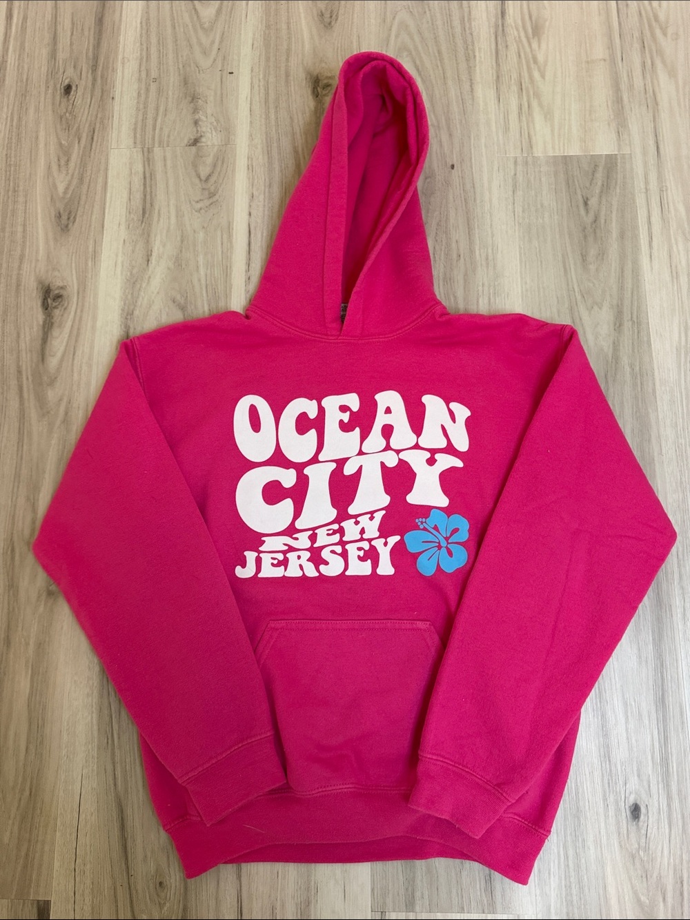 Ocean City New Jersey Kids Pink Hoodie Sweatshirtsz LRG